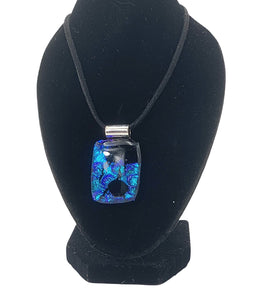 Fused glass dichroic pendants